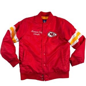 Ultra Game NFL Kansas City Chief Youth Red Vtg Style Varsity Bomber Jacket 10-12